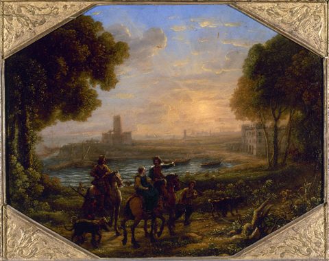 Landscape with the Port of Santa Marinella