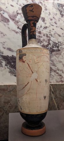 White-ground lekythos with funerary scene