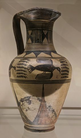 Wine Jug with Geometric Patterns and Birds