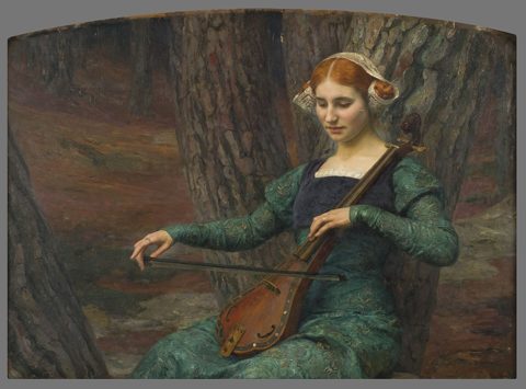 Young Woman Playing the Mandore