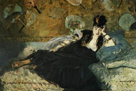 Signora con ventagli