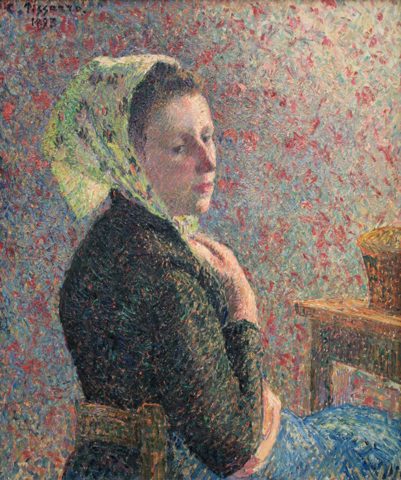 Frau mit grünem Schal