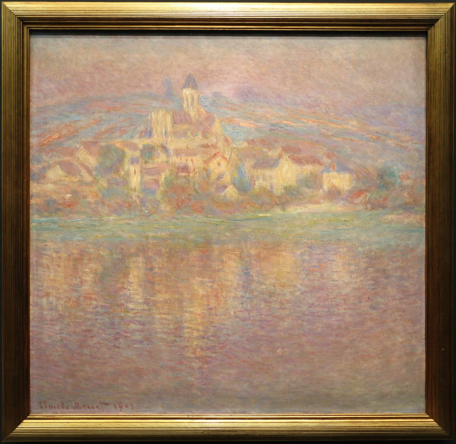 vétheuil, sole al tramonto
