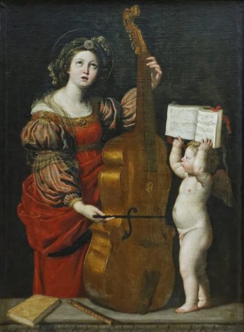Saint Cecilia Playing the Viol
