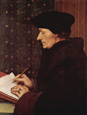 Porträt des schreibenden Erasmus