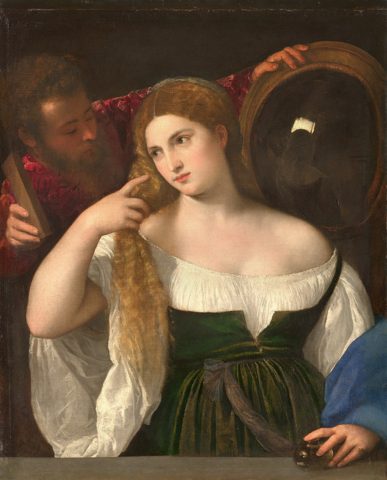 Donna allo specchio