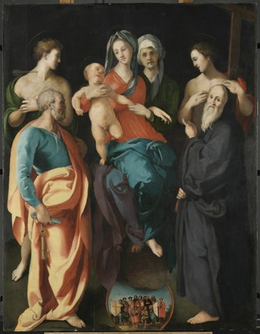 Madonna and Child with Saint Anna and Four Saints - Jacopo Pontormo - Louvre