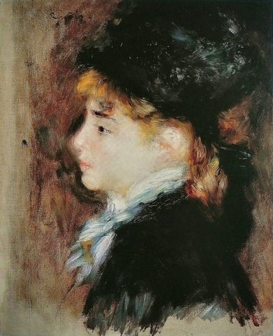 Testa di donna di profilo