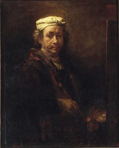 Autorretrato con pintura y pinceles