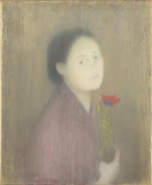 Frau mit der Blume