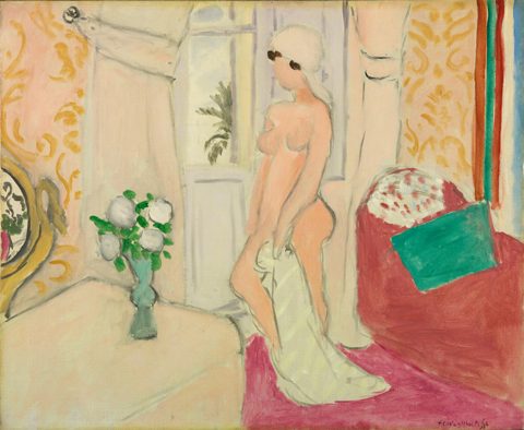 La jeune fille et le vase de fleurs