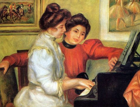 Yvonne et Christine Lerolle au piano
