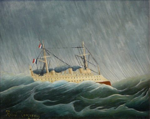 Le navire dans la tempete